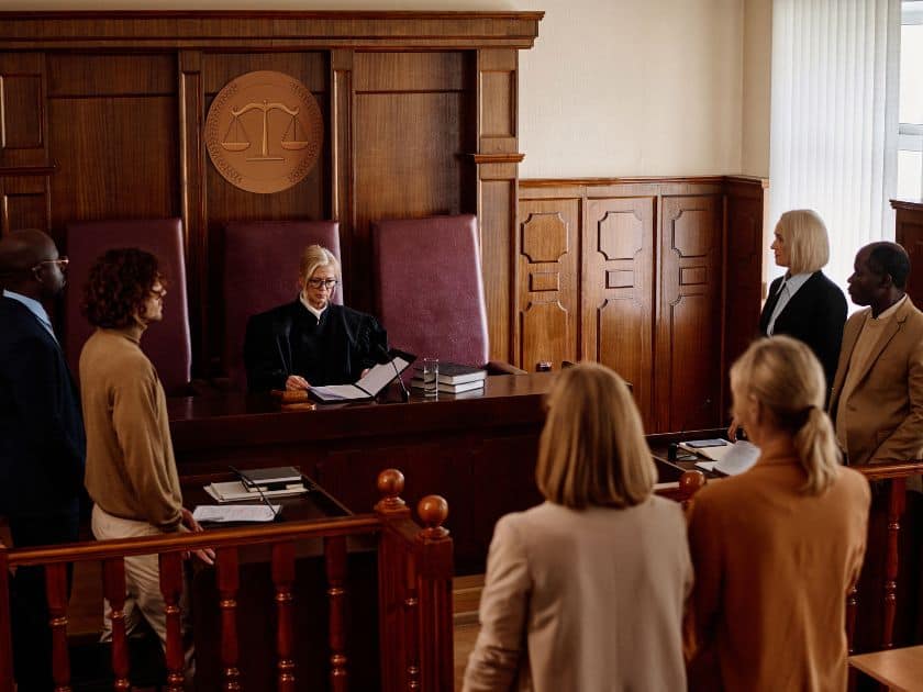 people in courtroom