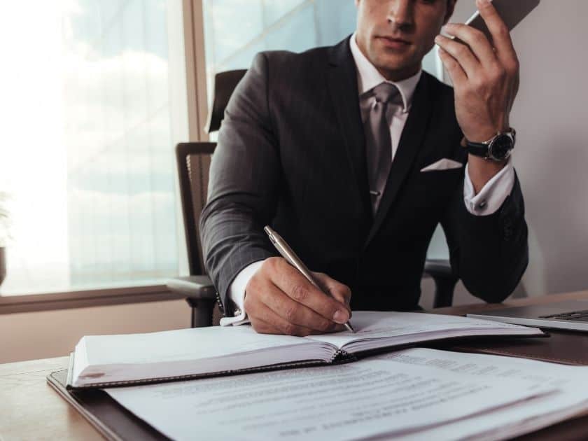 person consulting with lawyer on the phone