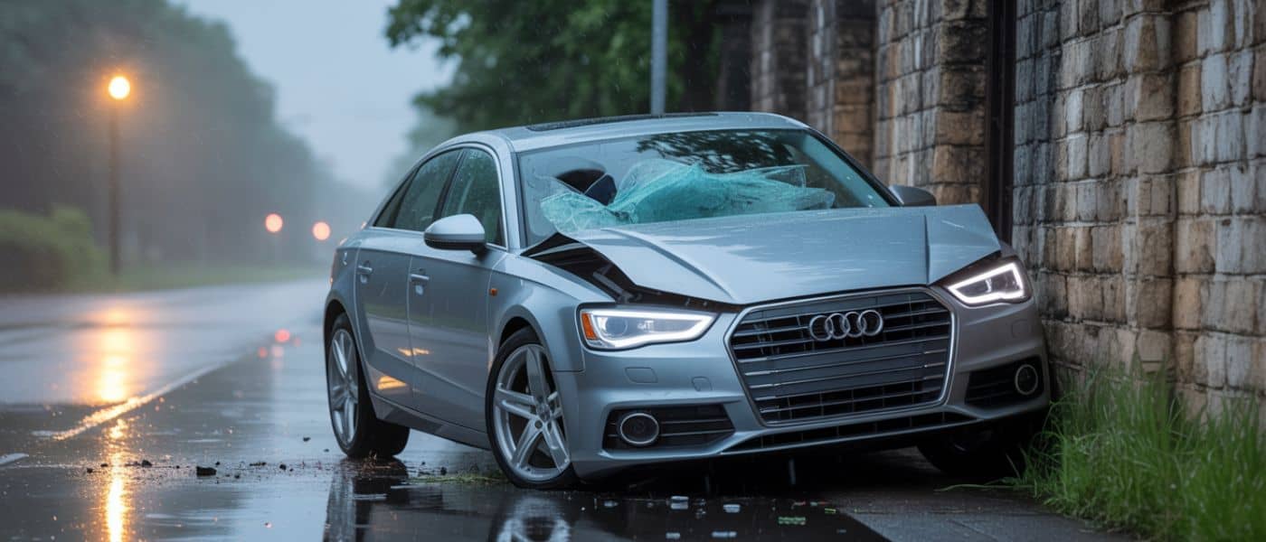 audi in a car accident