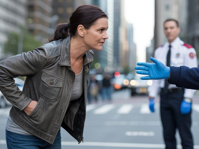 a woman refusing medical care after a car accident