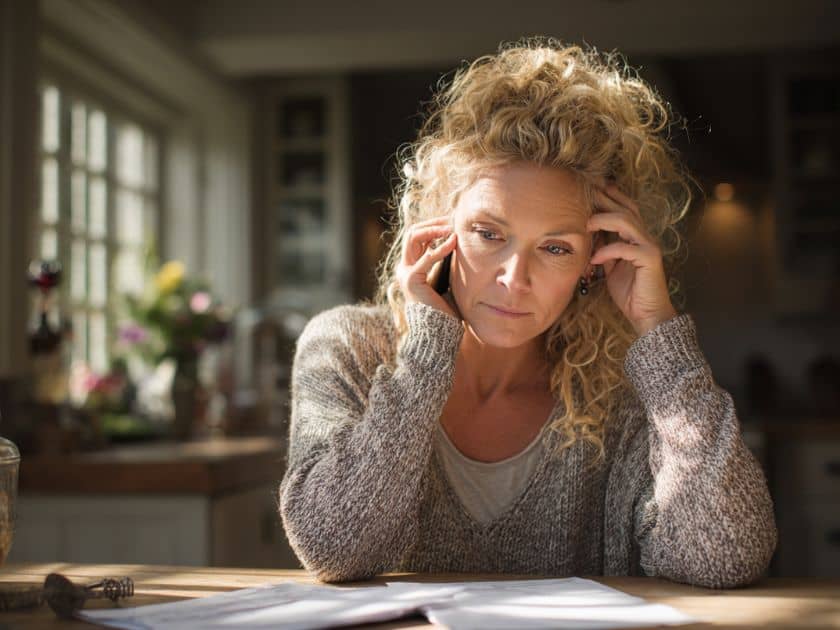 woman on the phone with car insurance company