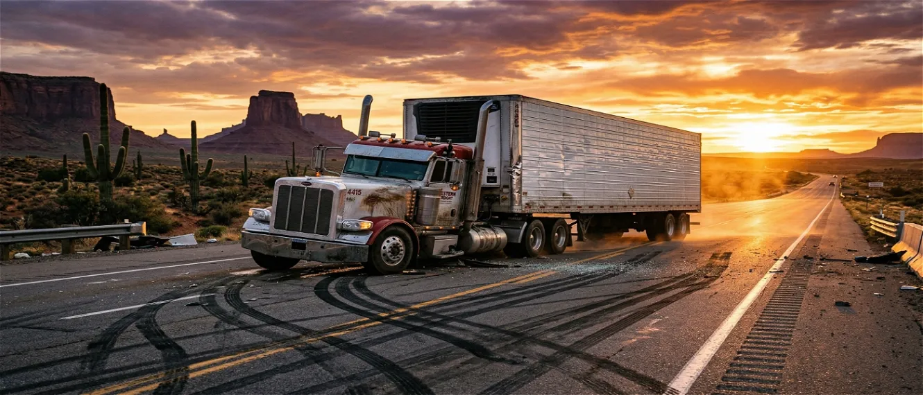 jackknife semi truck accident arizona