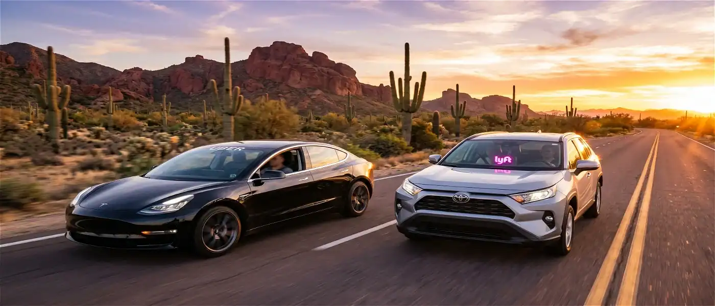 uber and lyft car in phoenix